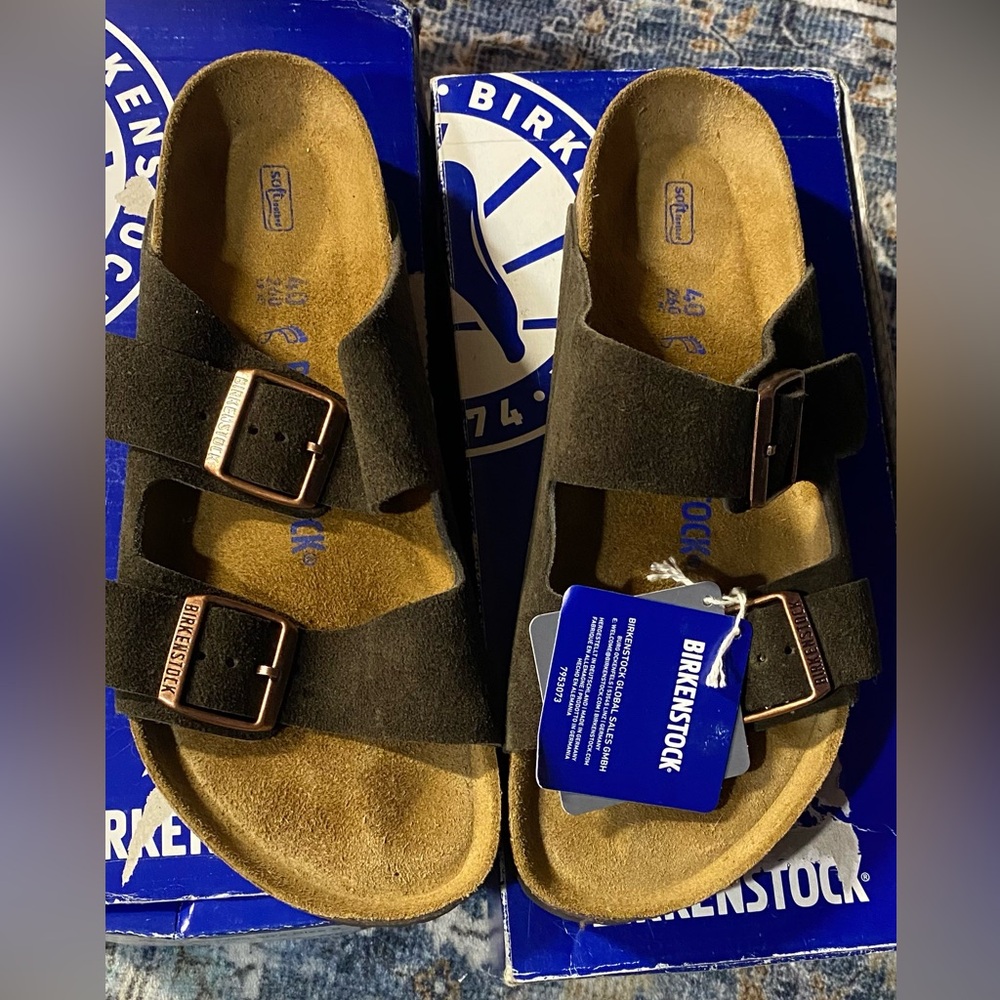 Birkenstock Dark Brown Suede Sandals